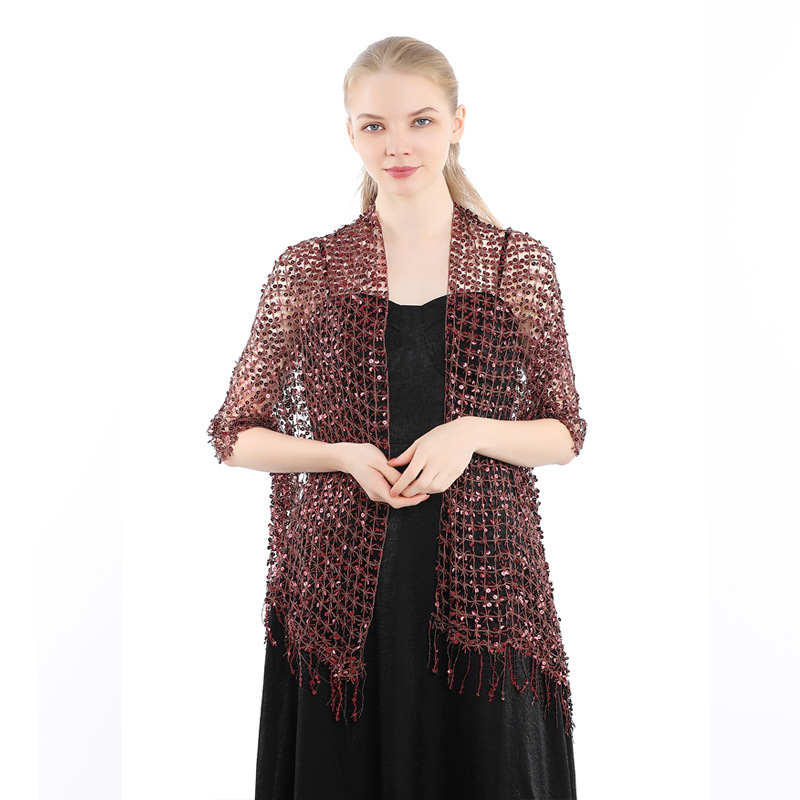 Chal con flecos de lentejuelas - Stole Wedding Shawl reseña y precio