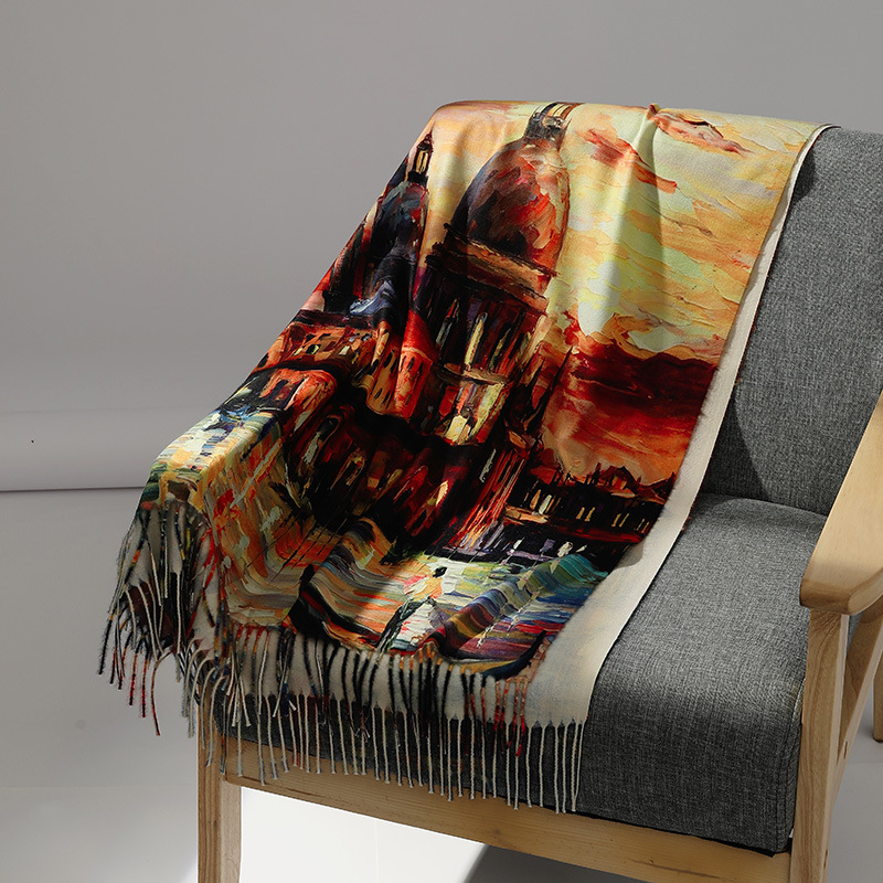 Bufanda de Cachemira con pintu - Woven Scarf Blanket reseña y precio